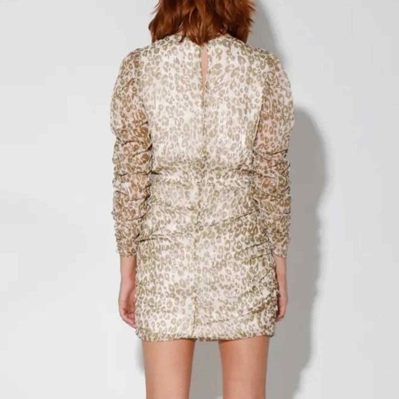 Walter Baker Deena Faux Wrap Mini Dress NWT M Leopard Print - Picture 3 of 10